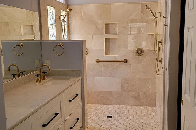 Walk In Shower Ideas  Custom Island Installation in Houston